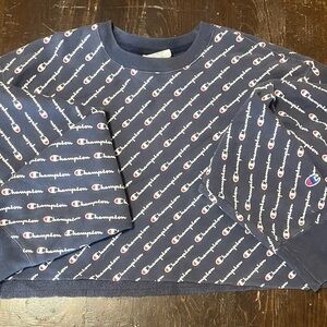 Champion Navy Blue Cropped Crew neck